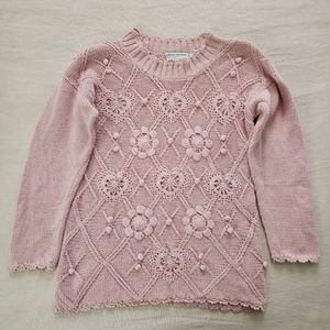 Vintage knit pink sweater womens small